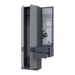 Hallway Sola 1+2 Graphite/Gray chipboard / mirror 105x40x215 (42005153)